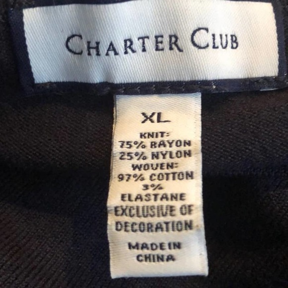 Charter Club Layered Look Sweater Blue Fall Winter Long Sleeve New Floral XL - Picture 4 of 8